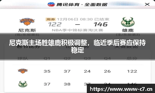 尼克斯主场胜雄鹿积极调整，临近季后赛应保持稳定