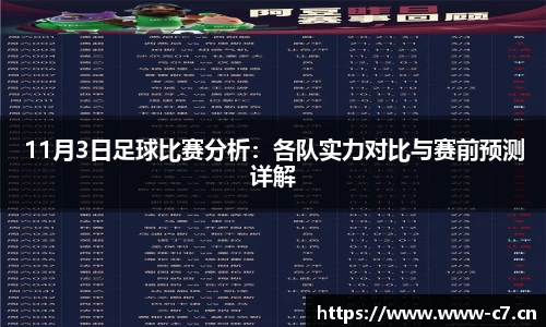 11月3日足球比赛分析：各队实力对比与赛前预测详解